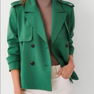 Ann Taylor Green cropped trench coat  Never worn
